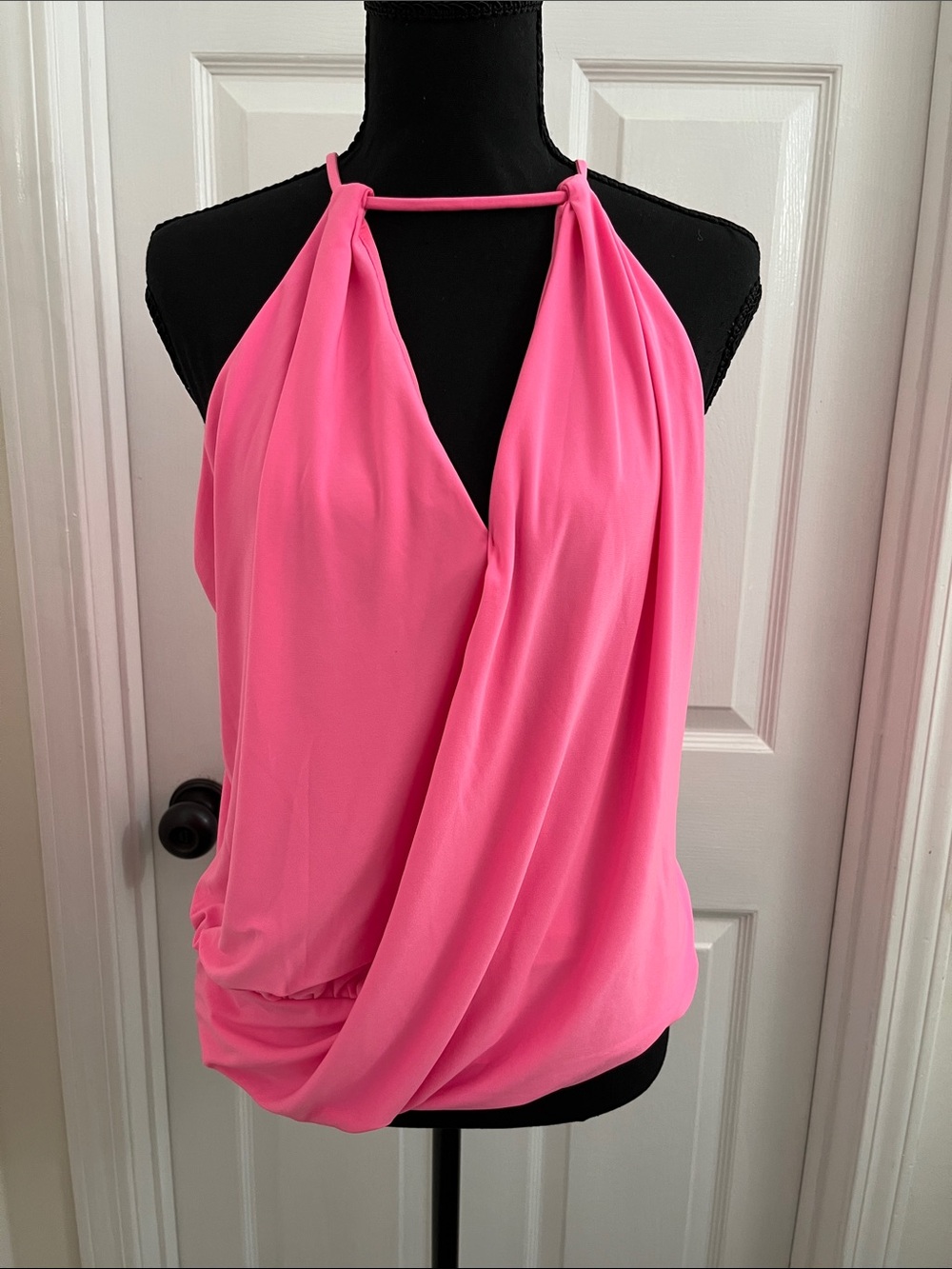 Express Pink Draped Halter Camisole